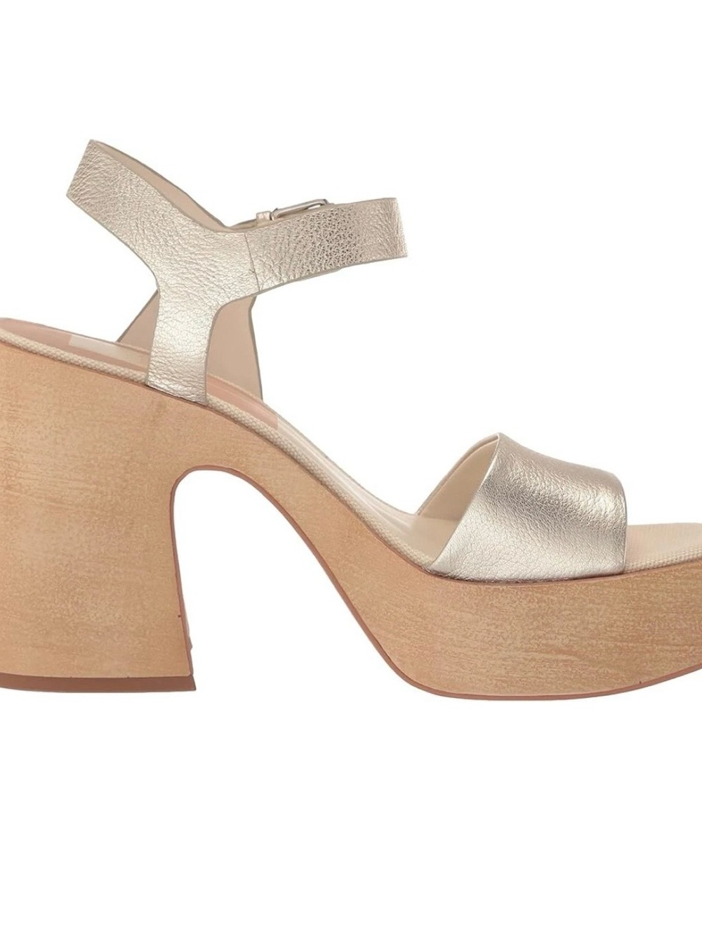 Dolce Vita Champagne Metallic Platform Sandals - Picture 3 of 8